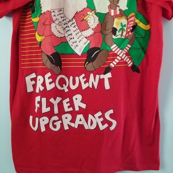 Vintage Christmas Santa and Reindeer  Shirt  Single Stitch - OS - Picture 3 of 10